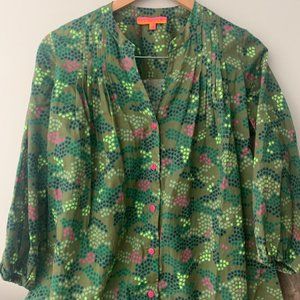 Villagallo vibrant stars print button down, size 40=US 6